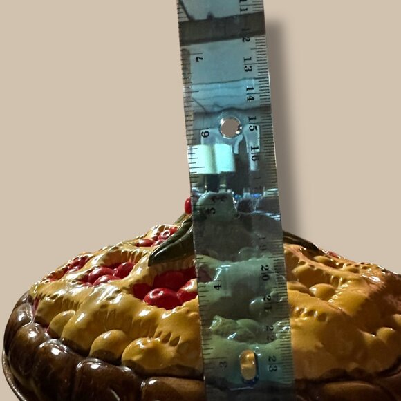 Vintage Ceramic Pie Dish Cherry Pie Design 10.5" Decorative Display & Baking Dis - Picture 15 of 16